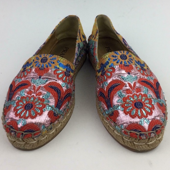 Prada Shoes - Prada Brocade Flat Espadrilles sz 36.5